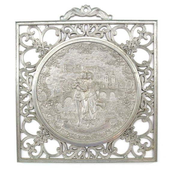 Vintage Plaque‎ sign BMF Zinn Pewter - Heidelberg Lover's Lane - Picture 1 of 6